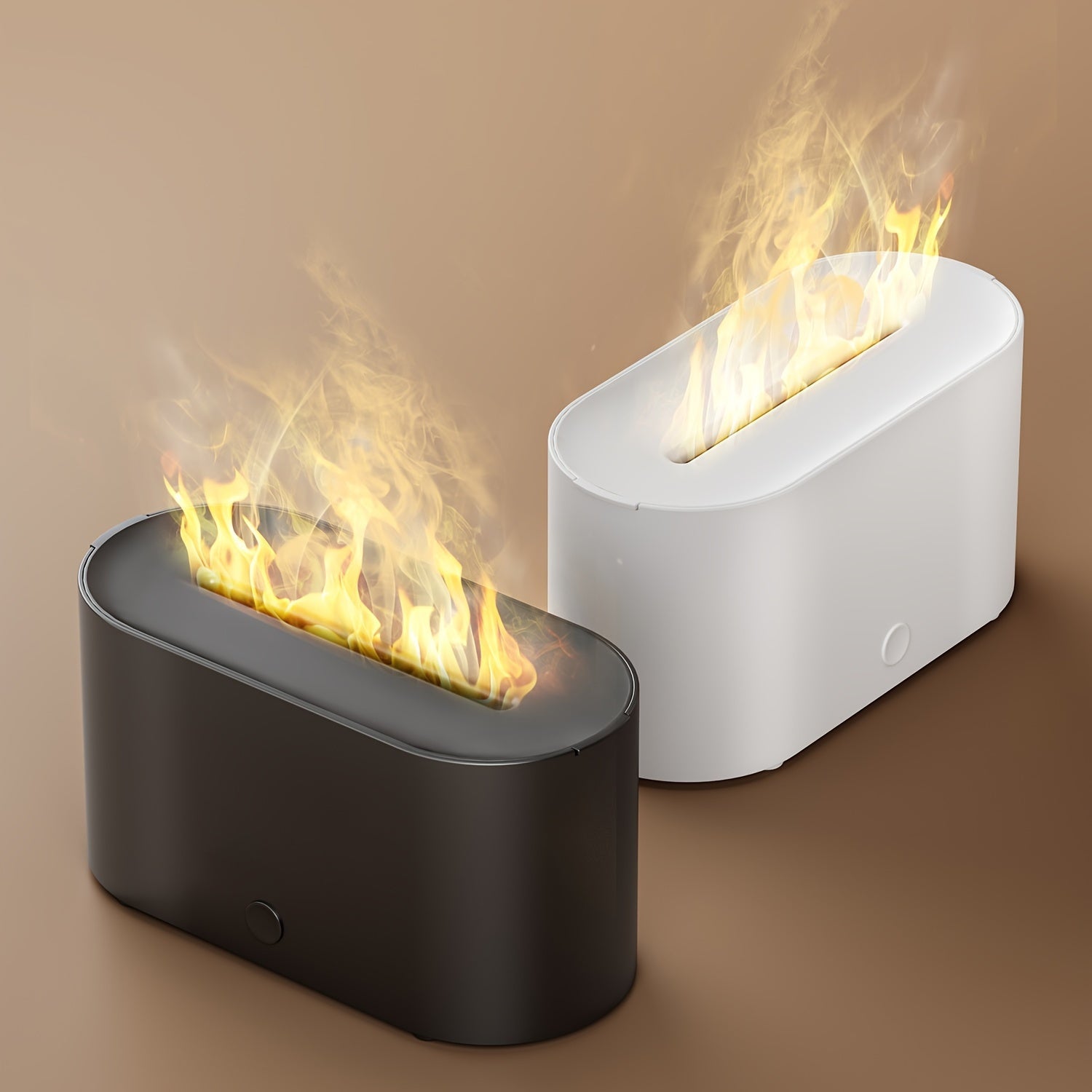 6 Colors Simulated Flame Humidifier, Simulated Flame Shape Smoke Design, Use in The Bedroom at Night, Essential Oils Can Be Added As an Air Aromatherapy Diffuser, Suitable for Home, Office, Gift, Atmosphere Light, Halloween,